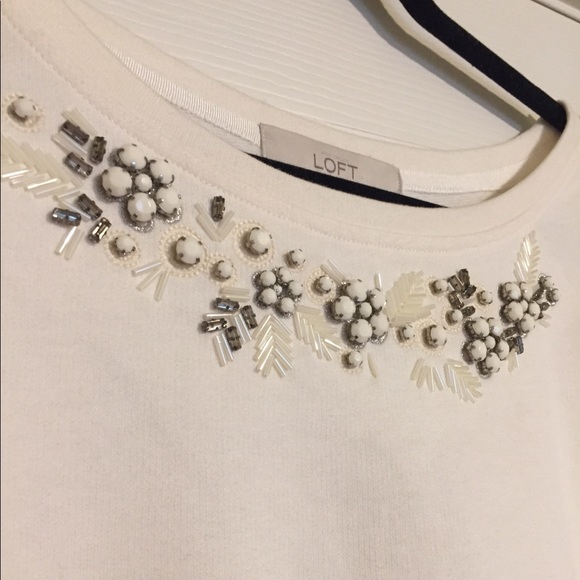 NWT Loft sweatshirt with beading - Picture 2 of 5